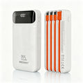 Power Bank White 20000mAh – 22.5W Fast Charging | 4 Integrated Cables With LCD Screen