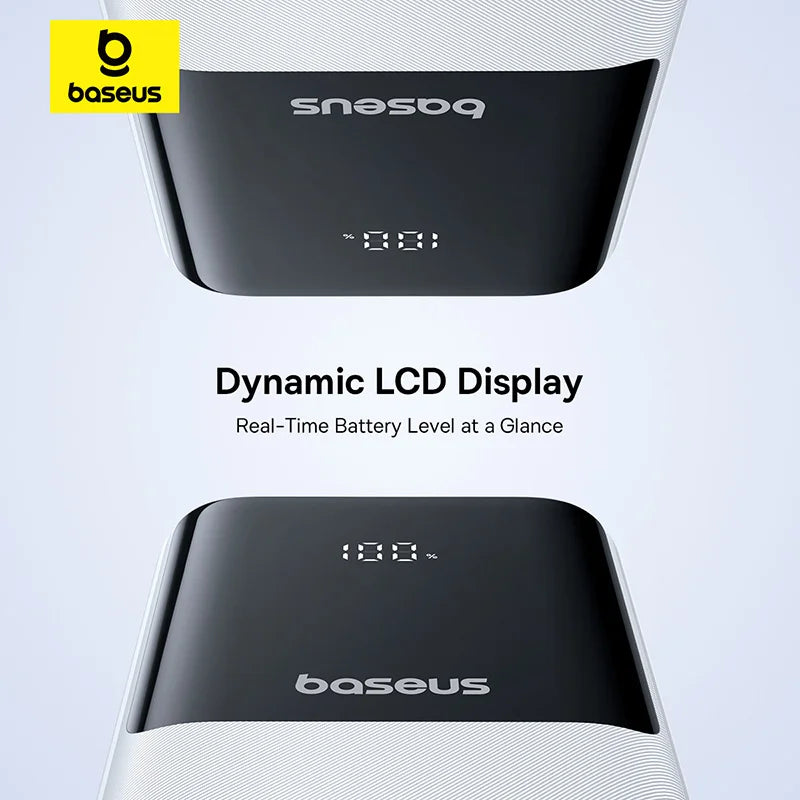 Baseus Power Bank 20000mAh Li-Polymer Battery Pack – 22.5W PD Fast Charging | LCD Display
