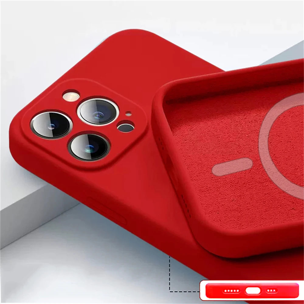 Magnetic Liquid Silicone Case – MagSafe Compatible | Camera Precise Cutout