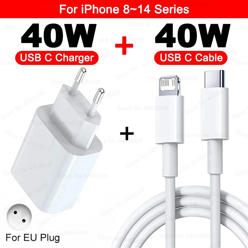 USB-C PD Charger – 40W Fast Charging | Portable Travel Power Adapter for iPhone
