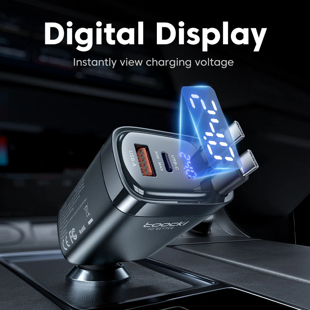 4-In-1 Retractable Car Charger – 105W Fast Charge | USB-C Cable For iPhone 16 And 15