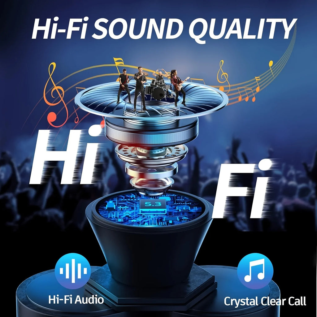 Wireless Earphones With 6 Mic ENC – 40dB Noise Cancelling | Bluetooth 5.3, LED Display