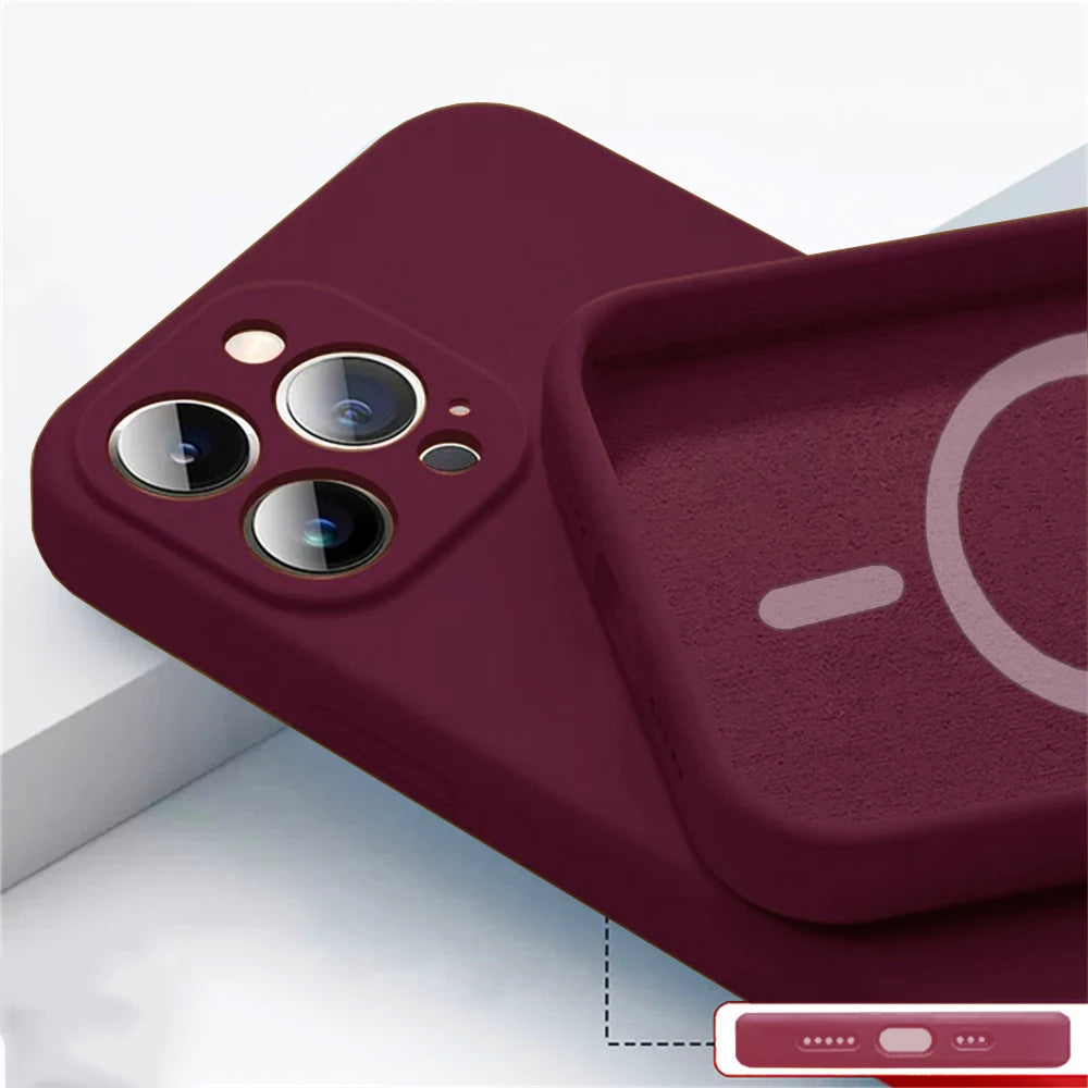 Magnetic Liquid Silicone Case – MagSafe Compatible | Camera Precise Cutout