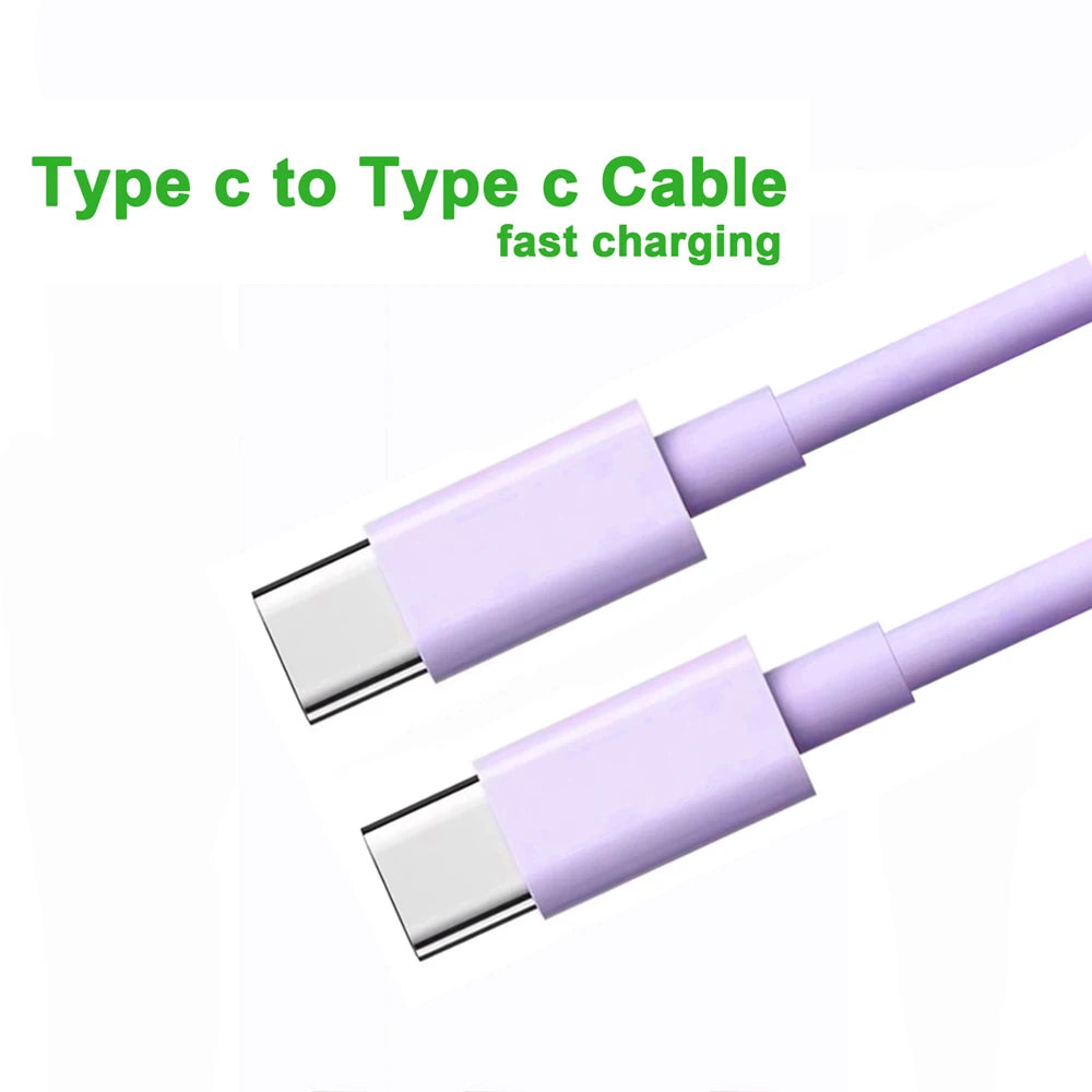 USB-C To USB-C Cable – 60W PD Fast Charge | High-Speed Data Transfer, Durable TPE Build