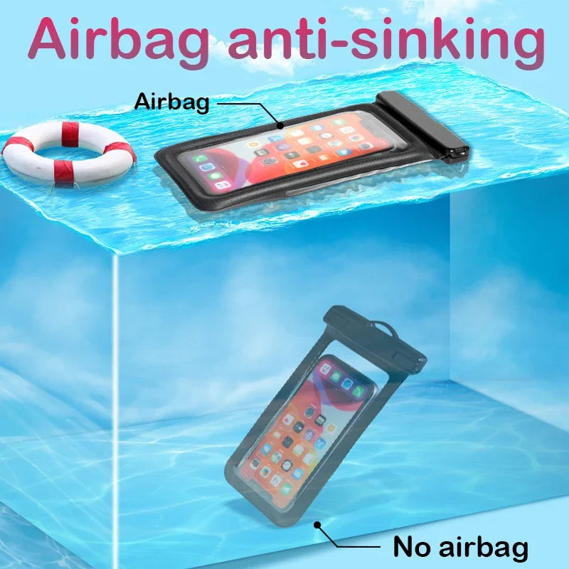 Other Floating Airbag Waterproof Swim Bag Phone Case – Underwater Use | Multi-Device Compatibility