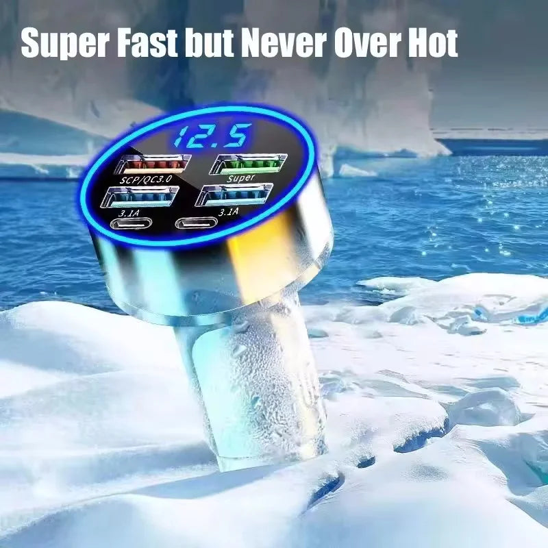 USB C Car Charger – 120W Power Delivery | QC3.0 USB PD Type-C For iPhone Samsung Huawei Xiaomi