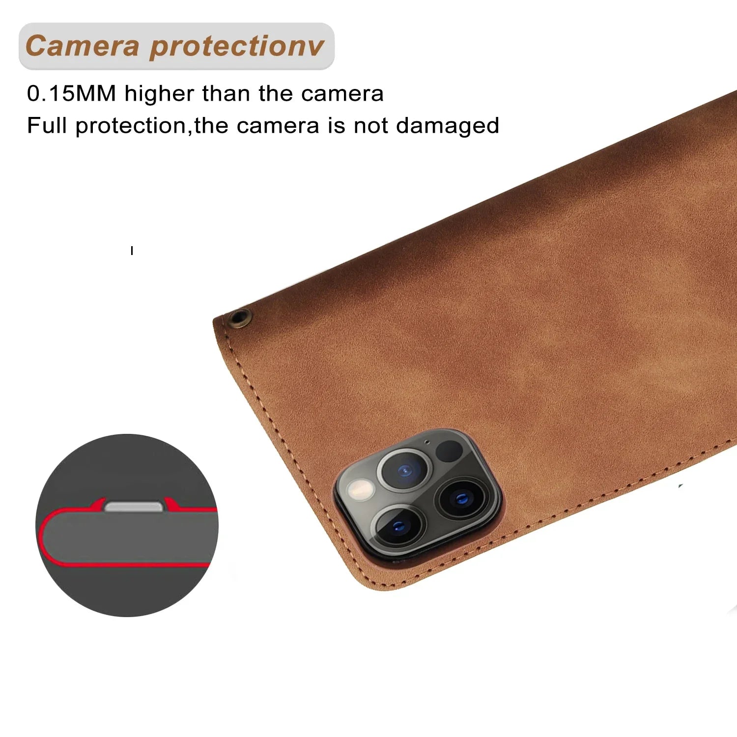 Leather Wallet Phone Case – Flip Card Slot Holder | Compatible With iPhone 8 To 16 Pro Max