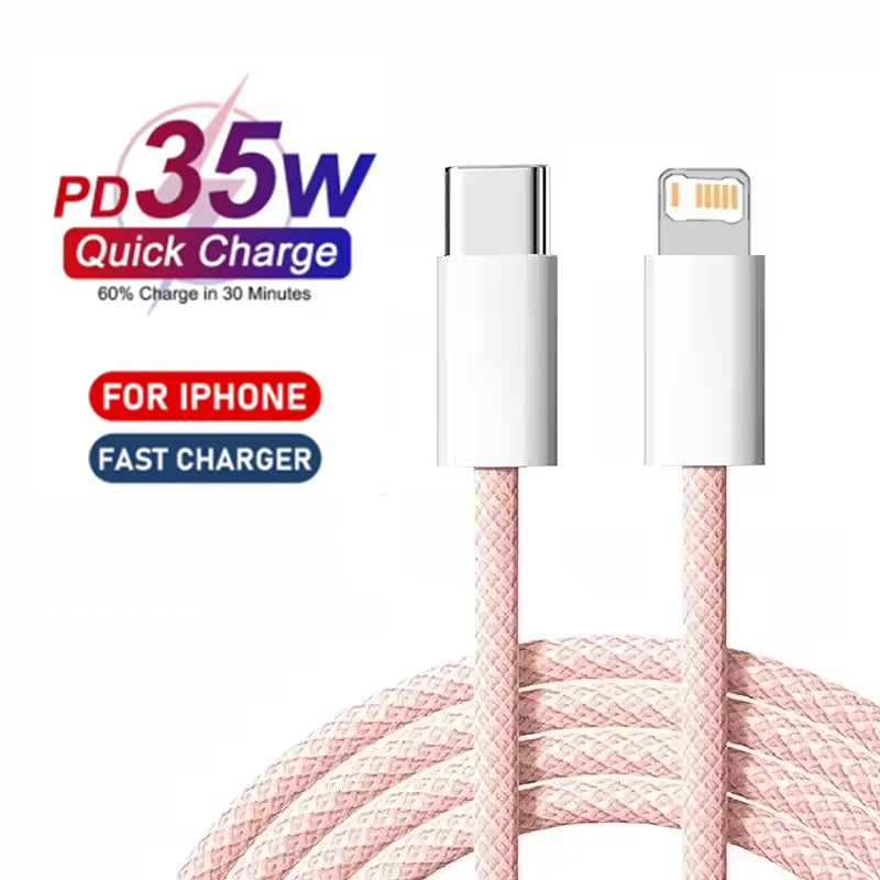 Braided USB-C Cable – 35W Fast Charge | Nylon Braided, 1m Or 2m Length
