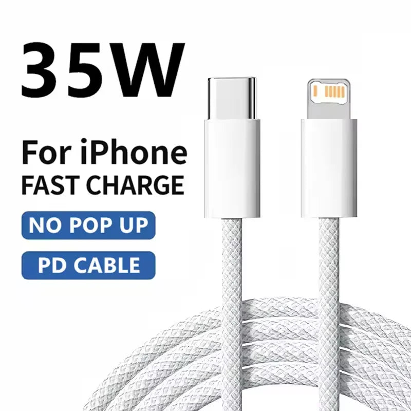 Braided USB-C Cable – 35W Fast Charge | Nylon Braided, 1m Or 2m Length
