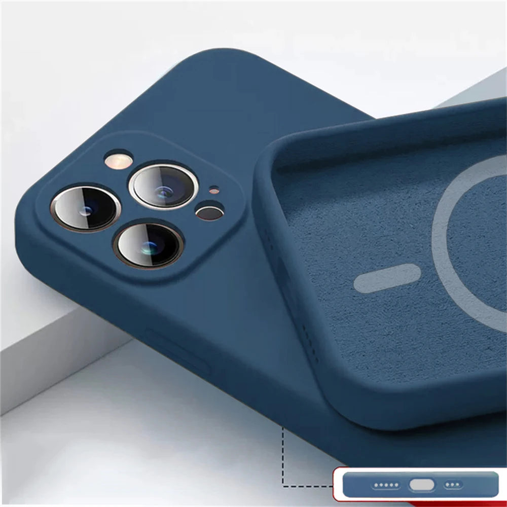 Magnetic Liquid Silicone Case – MagSafe Compatible | Camera Precise Cutout